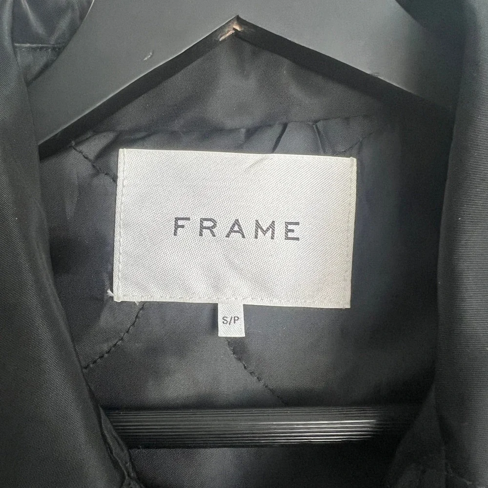 Frame Black Nylon Quilted Liner‎ Men's Trucker Jacket Car Coat Small